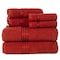 Hastings Home 100 Percent Cotton Hotel 6 Piece Towel Set - Burgundy 817347ZNW - alternate 3
